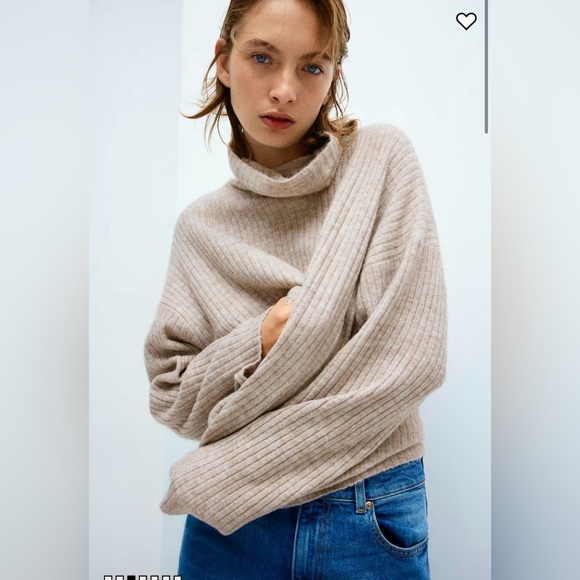 NWOT H&M Ribbed Knit Oversized Turtleneck Sweater - Picture 1 of 5
